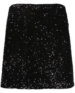 Blanca Vita Sequin-Embellished A-Line Skirt - Black