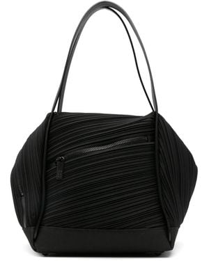 Pleats Please Issey Miyake Pleated-Design Tote Bag - Black