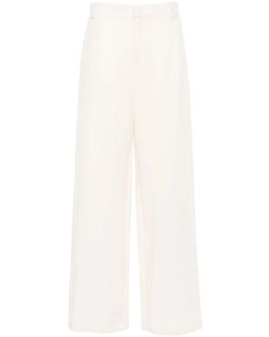 Blumarine Crinkled Wide-Leg Trousers - White