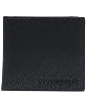 ARMANI EXCHANGE Pebbled-Texture Bifold Wallet - Black