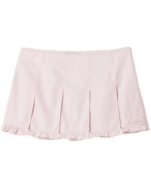 Miu Miu Falda Midi Con Pliegues - Rosa