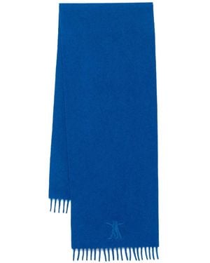 OPEN YY Logo Wool Scarf - Blue