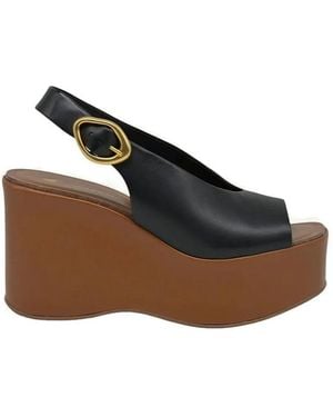 Carrano Anabela Buckle-Fastening Wedge Sandals - Black