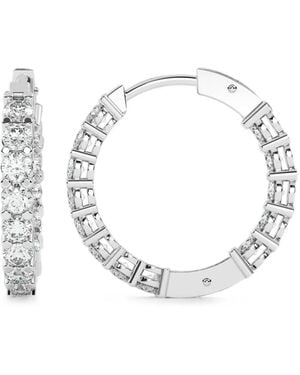 Diamond Essentials Diamond Hoop Earrings - White