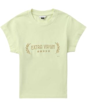 Eytys Zion Slogan-Embroidered T-Shirt - Green