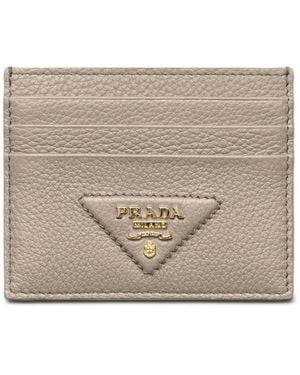 Prada Textured Cardholder - Natural