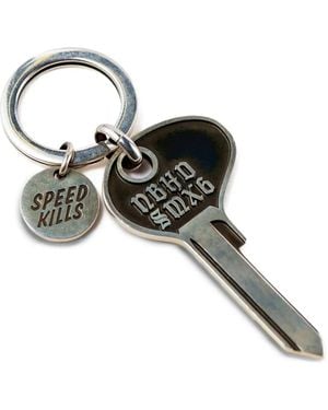 SAINT Mxxxxxx Engraved-Logo Keyring - Black