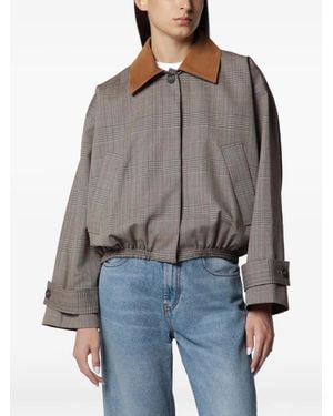 Rohe Check-Pattern Wool Bomber Jacket - Grey