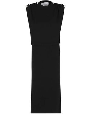 GIUSEPPE DI MORABITO Crystal-Embellished Sleeveless Midi Dress - Black