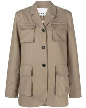 Remain Single-Breasted Utility Blazer - Natural
