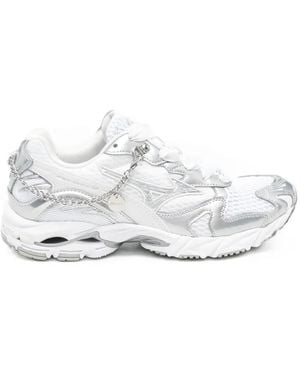 Mizuno Chain-Link Paneled Sneakers - White