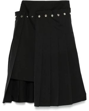 ROKH Layered Pleated Skirt - Black