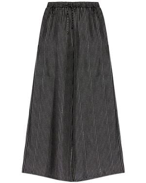Max Mara Clarino Striped Drawstring Pants - Gray