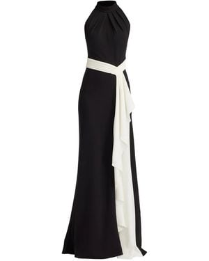 Tadashi Shoji Robe Longue Drapée À Dos Nu - Noir