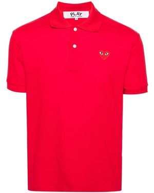 COMME DES GARÇONS PLAY Heart-Patch Piqué Polo Shirt - Red