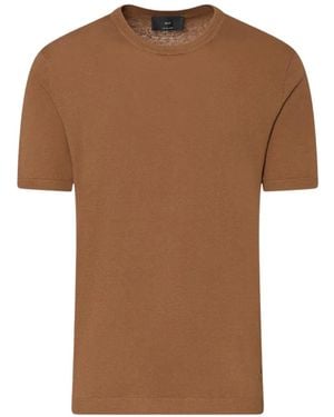 Liu Jo Linen And Cotton T-Shirt - Brown