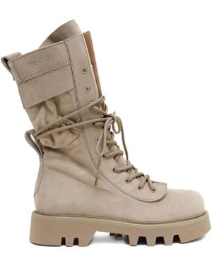 JW Anderson Leather Combat Boots - Natural