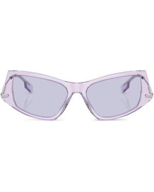Burberry Logo-Plaque Cat-Eye Sunglasses - Blue