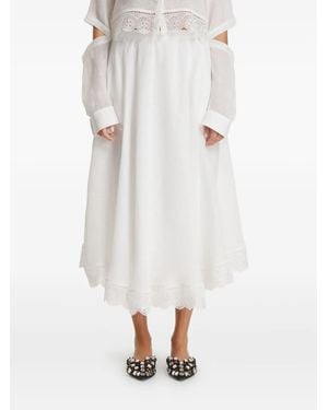 Pink Lace Skirt - White