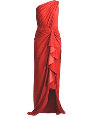 Tadashi Shoji One-Shoulder Ruffled Dress - Red