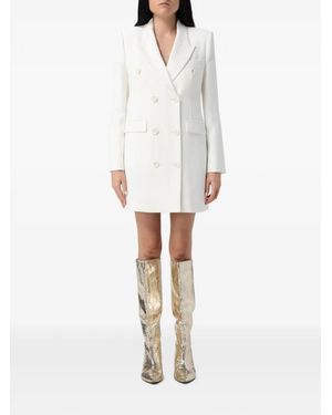 Elisabetta Franchi Flowing Gabardine Dress - White