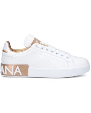 Dolce & Gabbana Sneakers Portofino Con Applicazione - Bianco