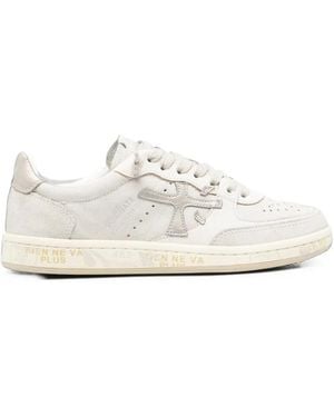 Premiata Logo-Patch Trainers - White