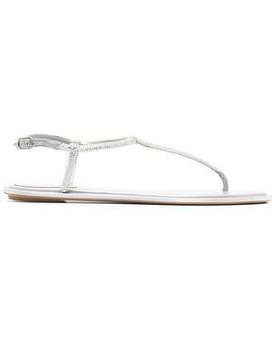 Rene Caovilla Crystal Sandals - White