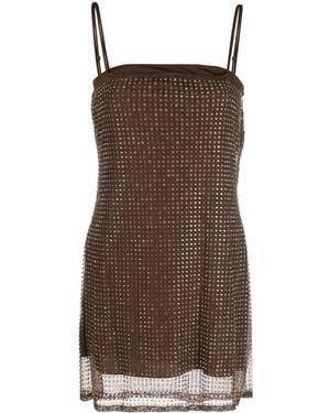Alexander Wang Bead-Embellished Mini Dress - Brown