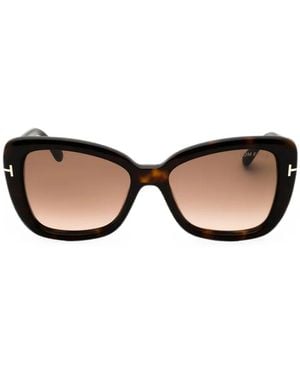Tom Ford Logo-Detail Cat-Eye Sunglasses - Black