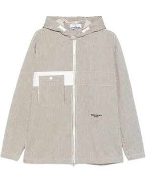 Stone Island Striped-Pattern Jacket - White