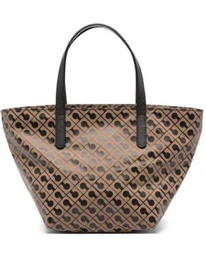 Gherardini Bolso shopper con motivo del monograma - Marrón