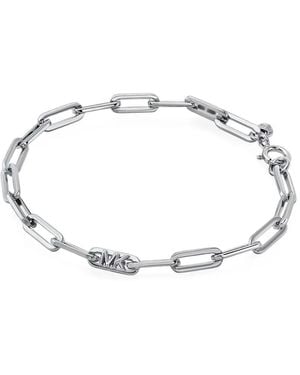 Michael Kors Bracelet En Chaîne À Breloque Logo - Metallic