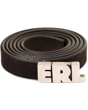 ERL Distressed Leather Belt - Black