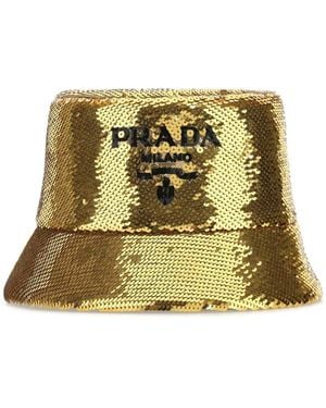 Prada Sequinned Bucket Hat - Metallic