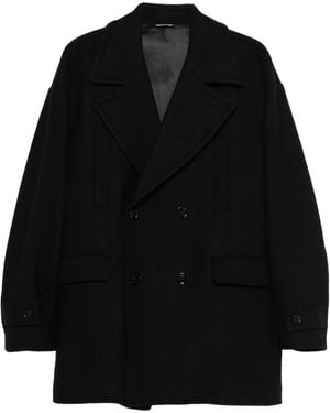 Les Hommes Chaquetón con placa del logo - Negro