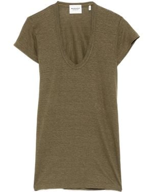Isabel Marant Zankou V-Neck T-Shirt - Green