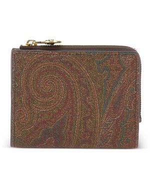 Etro Paisley-Print Wallet - Brown
