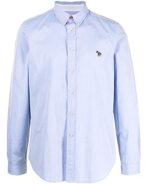 Paul Smith Logo Cotton Shirt - Blue