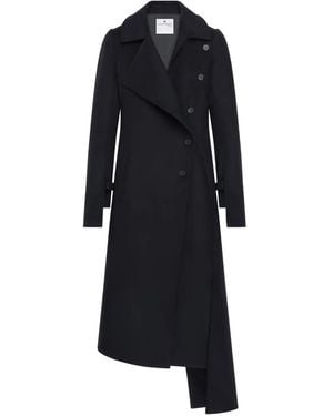 Courreges Oblique Asymmetrical Coat - Black