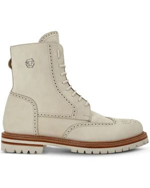 Philipp Plein ヌバック レザーブーツ - ナチュラル