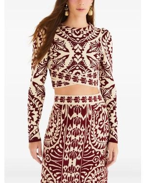 FARM Rio Top estampado de manga larga - Rojo