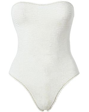 SOFIA ERHAN Strapless Textured Swimsuit - White