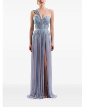 IMROSKA Sweet 19 One-Shoulder Pleated Maxi Dress - Purple
