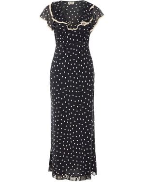RIXO London Bethea Polka-Dot Maxi Dress - White