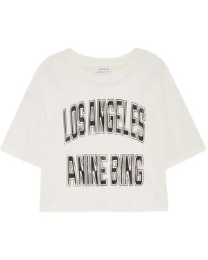 Anine Bing Johnny Cropped T-Shirt - White