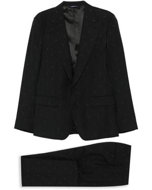 Dolce & Gabbana ストライプ モノグラム スーツ - ブラック