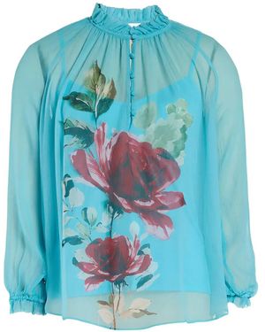 CHRISTY LYNN Karla Floral Ruffled Blouse - Blue
