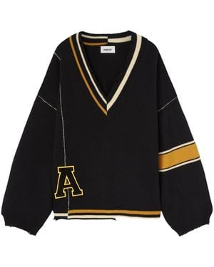 Ambush Ungesäumter Pullover Mit Streifen - Schwarz