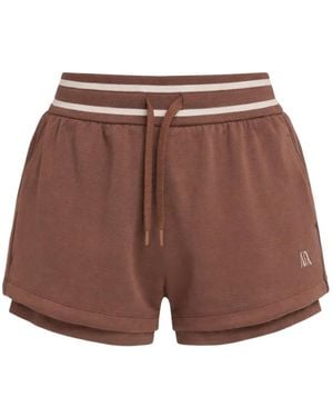 ARMANI EXCHANGE Layered Drawstring Shorts - Purple